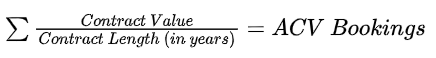 Formula for ACV Bookings